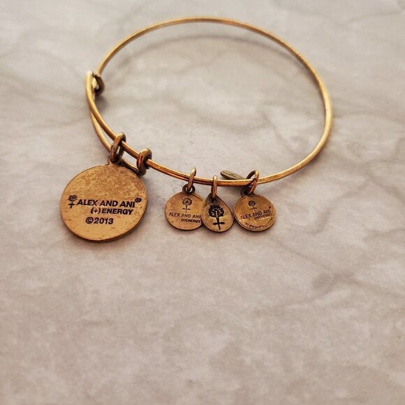 ✨ Alex and Ani Gold Z Initial Charm Expandable Adjustable Bangle Bracelet ✨ - Picture 4 of 5